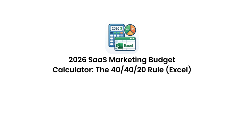 2026 SaaS Marketing Budget Calculator: The 40/40/20 Rule (Excel) | Gaurav Agarwal